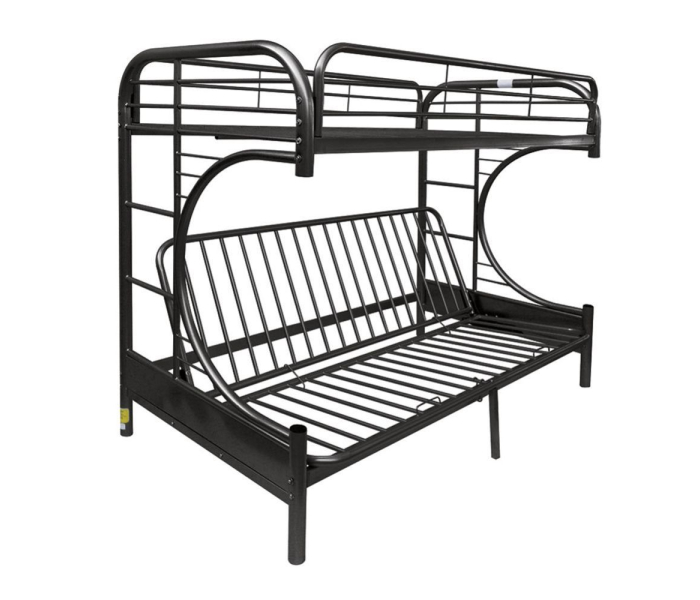 Eclipse - Twin Long/Queen Futon Bunk Bed - Black