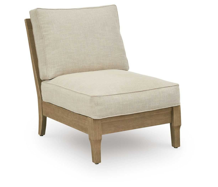 Clare View Armless Chair With Cushion Beige, 26.13"