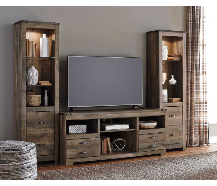 Trinell - Brown - 3 Pc. - Entertainment Center - 63" TV Stand