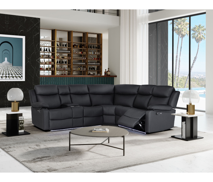 U6026 - 72A Right Arm Facing Sectional With LED And Speaker - Black, 106"