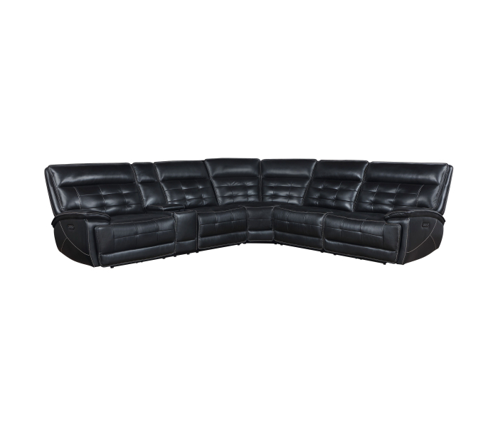 Hewitt - Leather Upholstered Power Reclining Sectional, 118.5"