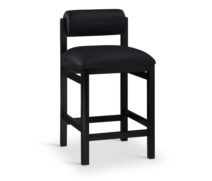 Roundhill - Vegan Leather Upholstered Counter Stool - Black