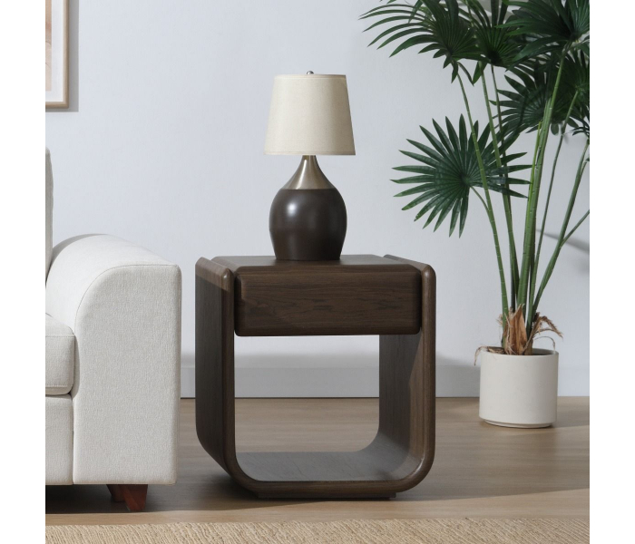 Lanza - End Table With Drawer - Dark Walnut - Dark Brown, 23"
