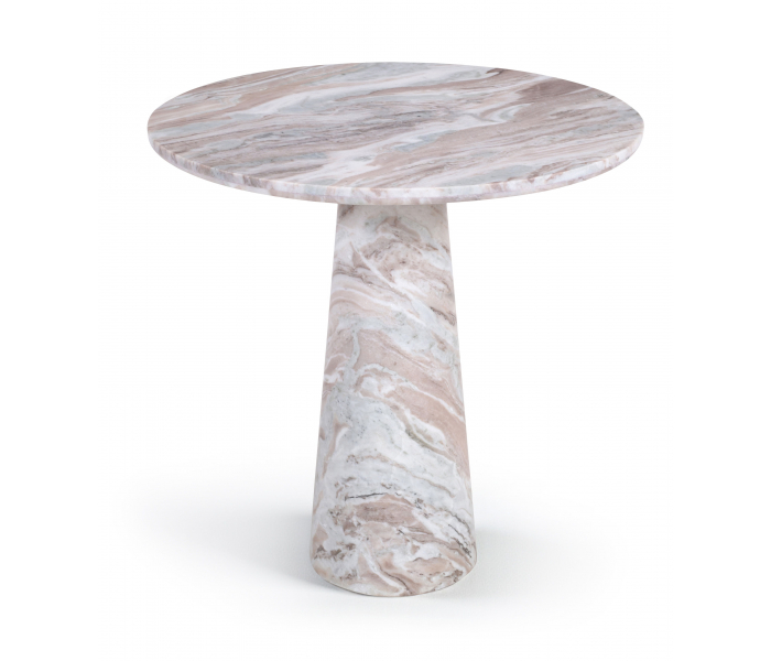 Fontelina - 30" Genuine Marble Bistro Dining Table - Brown - Dark Brown, 30"