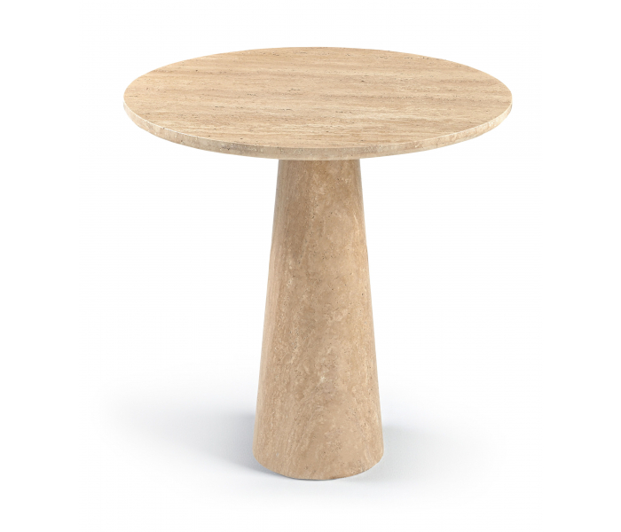 Fontelina - 30" Genuine Bistro Dining Table - Travertine - Beige, 30"