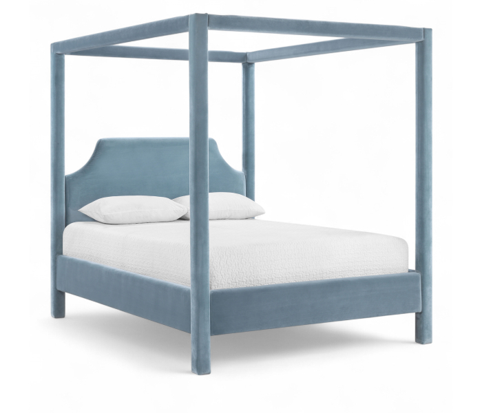 Dawson - Velvet Upholstered Queen Bed - Light Blue