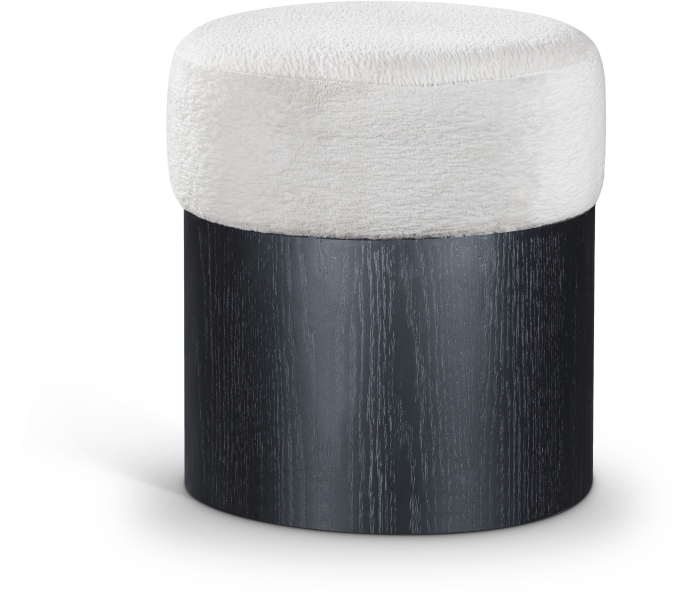 Nimes - Ottoman / Stool With Black Base - Cream
