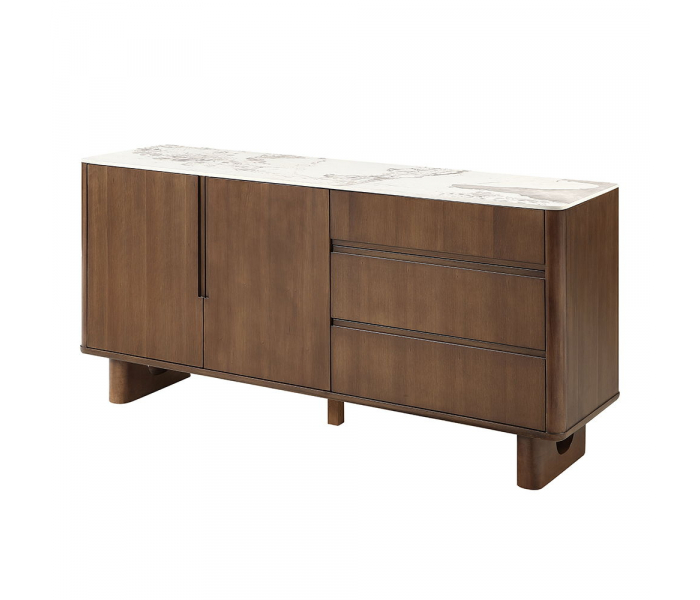 Harvey - Server With Ceramic Top - Walnut - Dark Brown