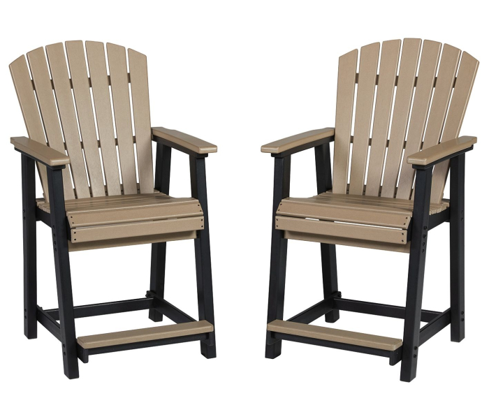Fairen Trail - Black / Driftwood - Barstool (Set of 2)