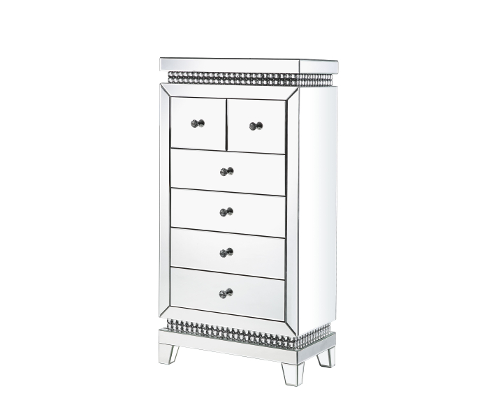 Lotus - Cabinet - Mirrored & Faux Crystals Inlay