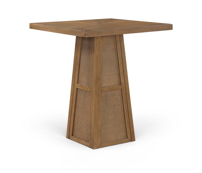 Fenwick - Cane, Oak Veneer And Solid Wood Bar Height Table - Natural, 36.25"
