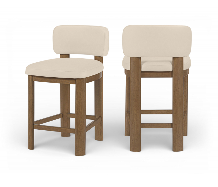 Paloma - Vegan Leather Upholstered Counter Stool (Set of 2) - Beige
