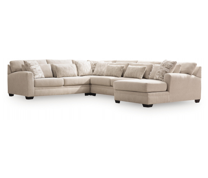 Mandi Point 4-Piece Sectional With RAF Corner Chaise Marble, 117"