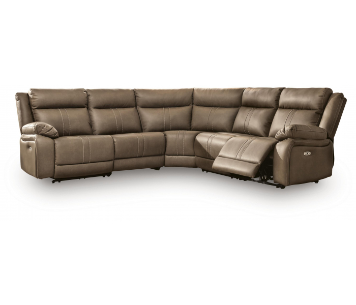 Max-Momentum 5-Piece Power Reclining Sectional Biscotti, 114"