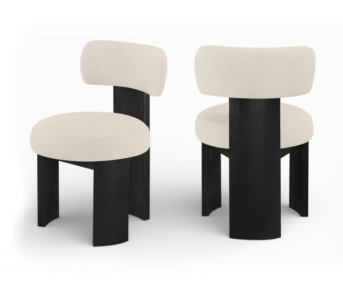 Atelier - Vegan Leather Upholstered Dining Chair (Set of 2) - Taupe / Painted - Beige