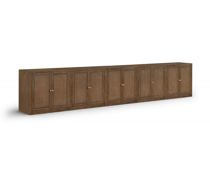 Vero - Solid Wood And Oak Veneer 5 Piece Sideboard/Buffet - Brown - Dark Brown