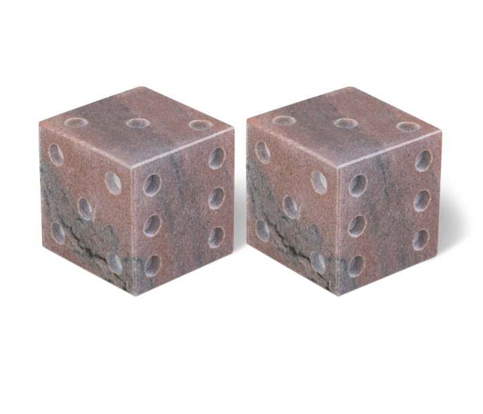 Dice - Marble Decorative - Pink, 4"