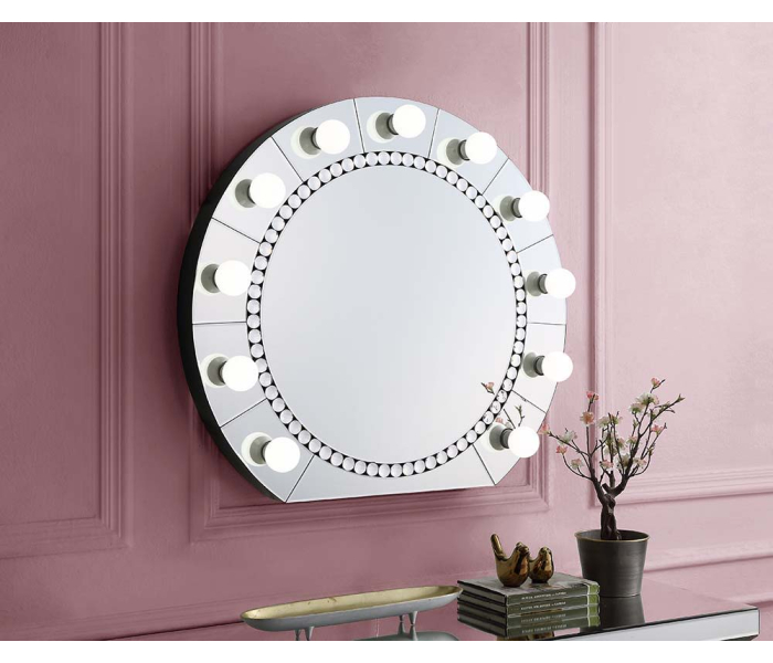 Farai - Wall Decor - Mirrored & Faux Crystal Diamonds - 29"