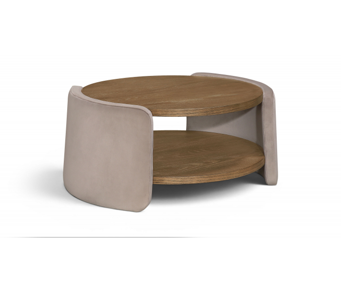 Wren - Velvet And Oak Veneer Coffee Table, 36"
