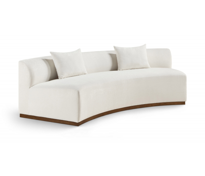 Avanti - 104" Chenille Fabric Upholstered Sofa - Cream - White, 104"
