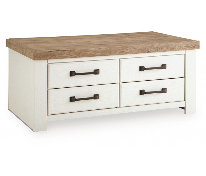 Savonport Rectangular Cocktail Table White / Brown, 46.26"