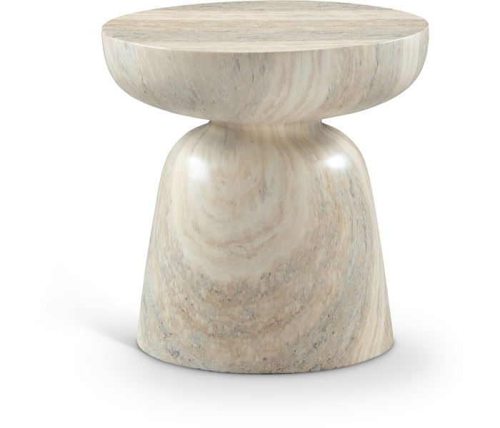 Avellino - Concrete End Table - Travertine, 18"