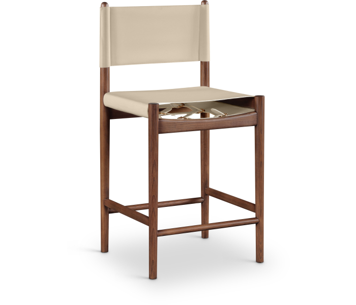 Rawlins - Vegan Leather Upholstered Counter Stool - Beige