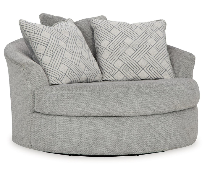 Casselbury - Cement - Oversized Swivel Accent Chair