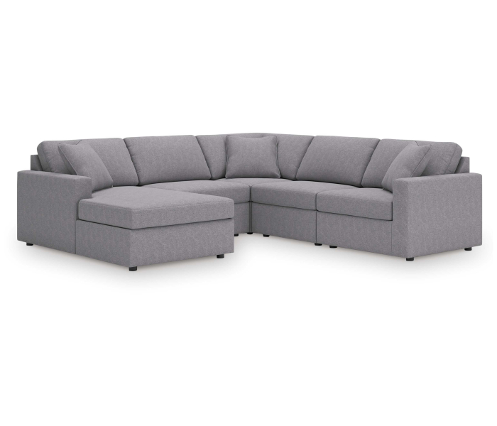 Cozymax - Granite - 5-Piece Sectional With Laf Corner Chaise, Wih Raf Corner Chair, 108"