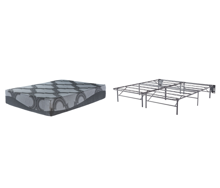 12 Inch Ashley Hybrid - Gray - 2 Pc. - King Foundation And Mattress