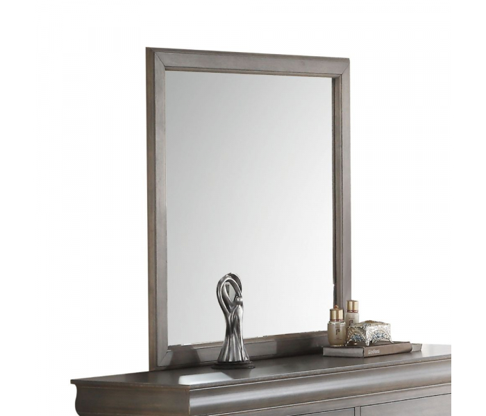Louis Philippe III - Gray Mirror - Antique - Dark Brown, 36" Wide