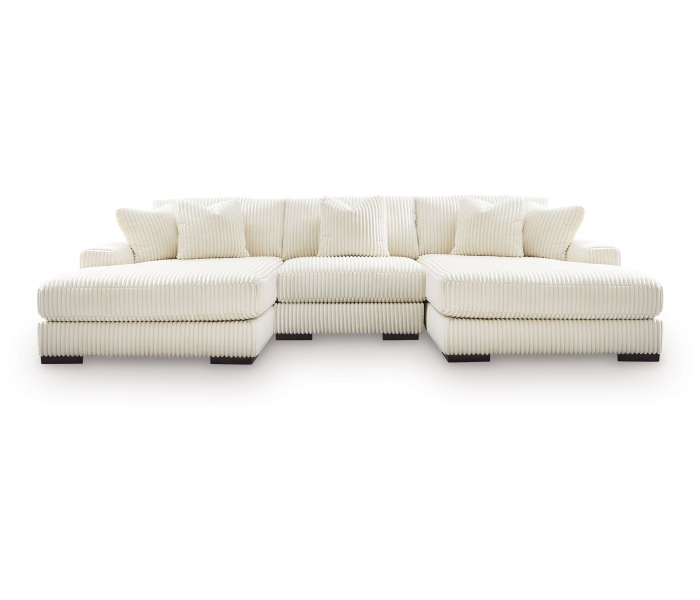 Lindyn 3-Piece Sectional With Double Chaise Ivory, 139"