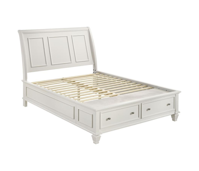 Sandy Beach - Wood Eastern King Storage Panel Bed - Cream