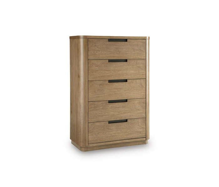 Pamaria Five Drawer Chest Light Brown, 56" Tall