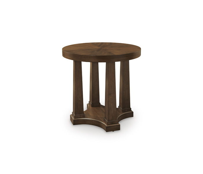Rustic Plains Round End Table Warm Brown, 26"