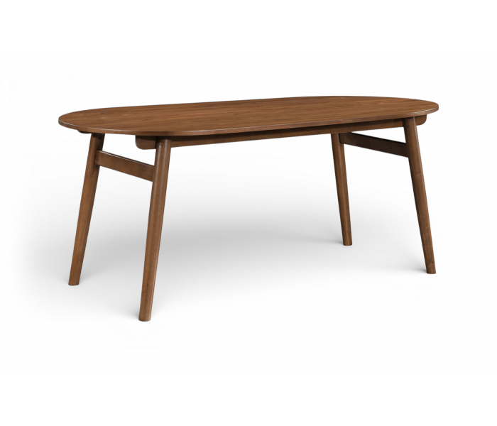 Leesa - 71" Solid Wood And Walnut Veneer Dining Table - Brown - Dark Brown, 71"
