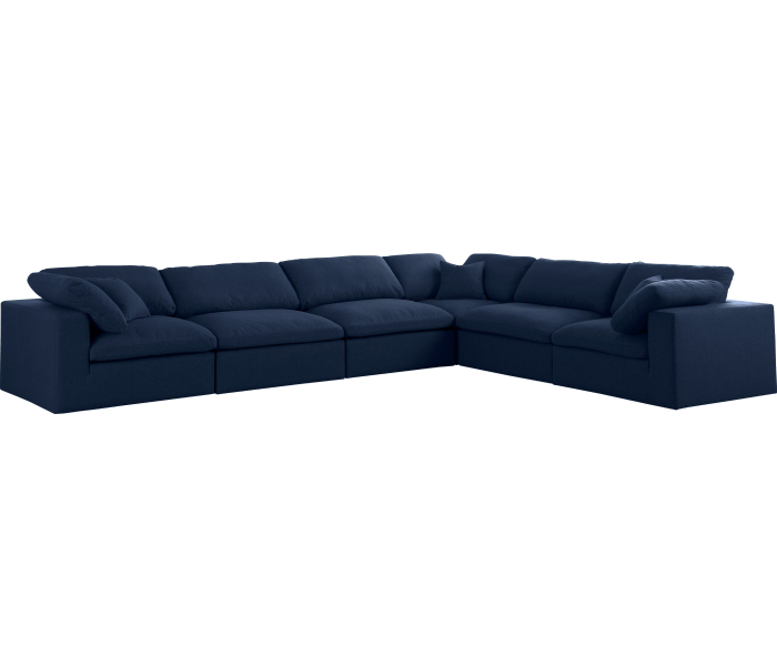 Serene - 6 Piece Modular Corner Sectional - Navy, 158"