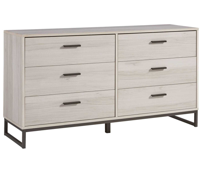 Socalle - Light Natural - Six Drawer Dresser - Vinyl-Wrapped, 59" Wide