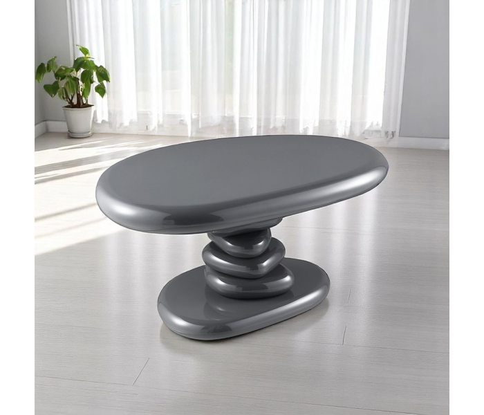 Charlene - 30" End Table - Gray High Gloss - Dark Gray, 30"