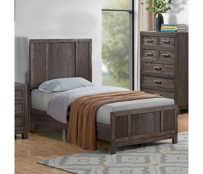 Modern Edge - Twin Panel Bed - Caffe - Dark Brown