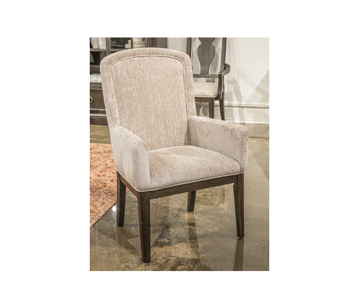 Wickenger Dining Upholstered Arm Chair (Set of 2) Light Gray / Dark Brown