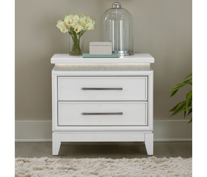 Reflections - Nightstand With Lights and Charging Station