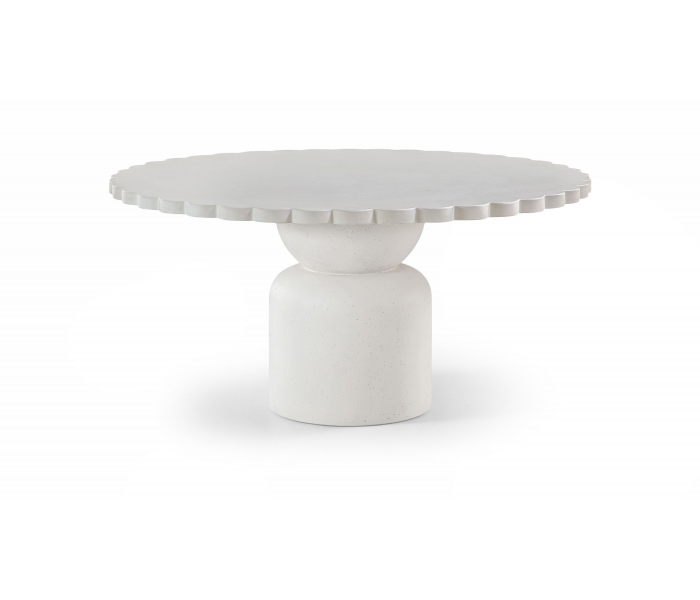 Petalia - 60'' Indoor/Outdoor Dining Table - Cream - Pearl Silver, 60"