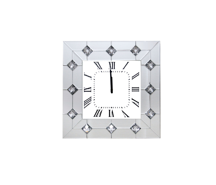 Hessa - Wall Clock - Mirrored & Faux Rhinestones