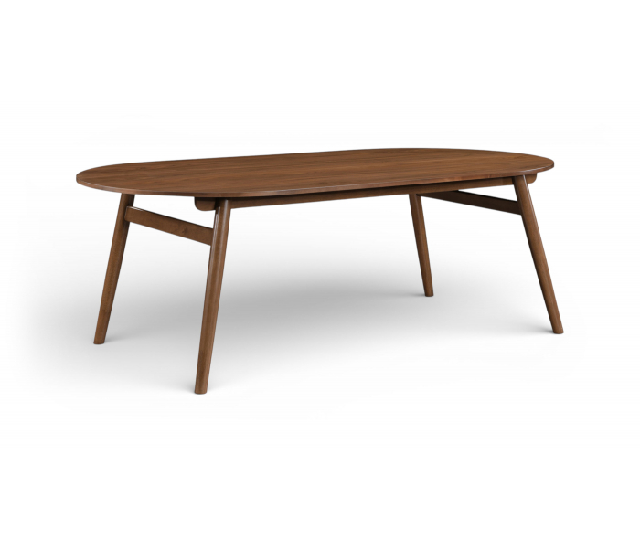 Leesa - 86.75" Solid Wood And Walnut Veneer Dining Table - Brown - Dark Brown, 86.75"