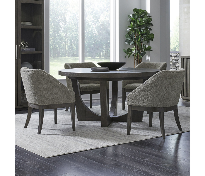 Cascade Falls - 5 Piece Pedestal Table Set - Satin Espresso