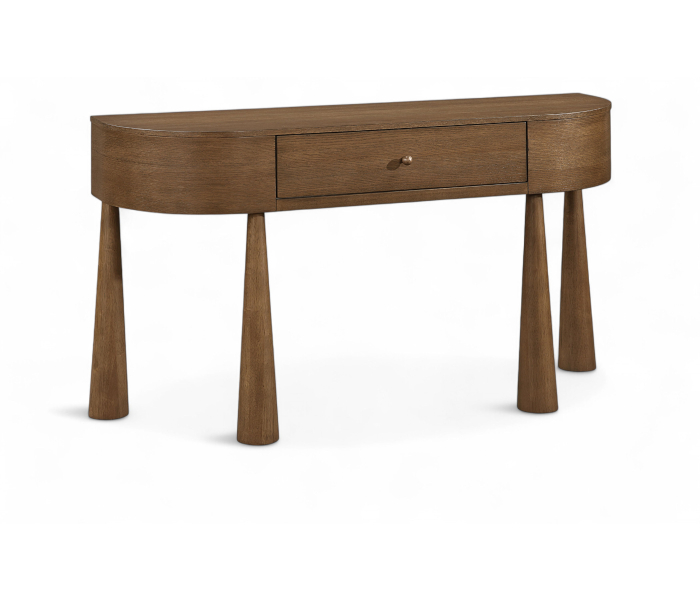 Oasis - Acacia Veneer And Solid Wood Console Table - Brown - Dark Brown, 54"