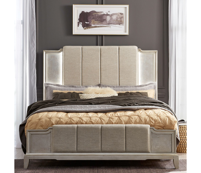 Montage - California King Upholstered Bed - Platinum - Gray