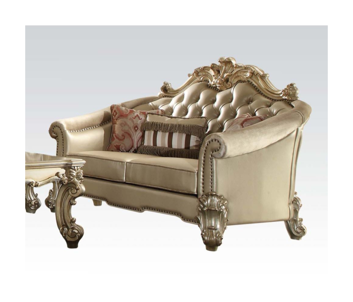Vendome II - Loveseat - Bone PU & Gold Patina