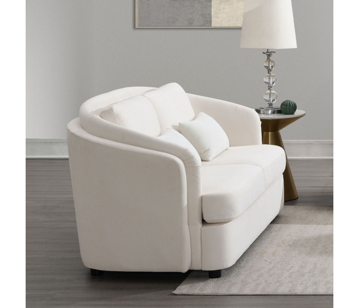Mariko - Loveseat With 2 Pillows - Beige Linen